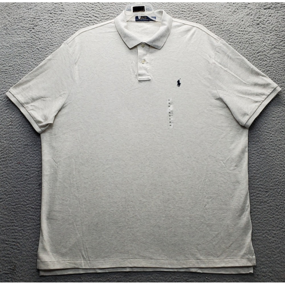 Polo Ralph Lauren Polo Shirt Men XXL Gray Heather Pony Logo Short Sleeve Popover